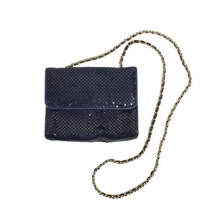 Vintage Whiting and Davis Purse Mesh Navy Gold CrossbodyVintage Whiting & Dav